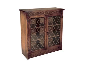 Furniture123 Olde Regal Oak Small Bookcase with Glazed Doors