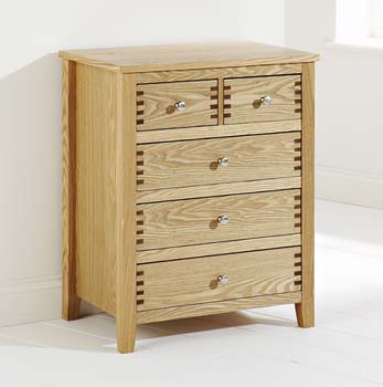 Furniture123 Oliver Light Oak 3   2 Drawer Chest