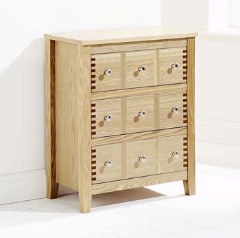 Furniture123 Oliver Light Oak 3 Drawer Chest