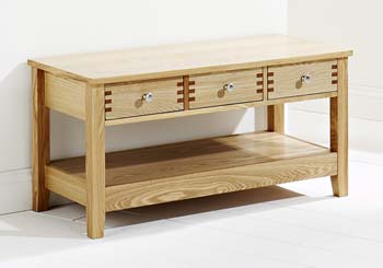 Furniture123 Oliver Light Oak 3 Drawer Coffee Table