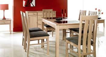 Furniture123 Opal Ash Dining Set with Slatted Chairs