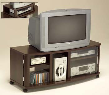 Furniture123 Open Widescreen TV Cabinet in Walnut