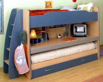 Furniture123 Optimax Triplesleeper Bed in Blue