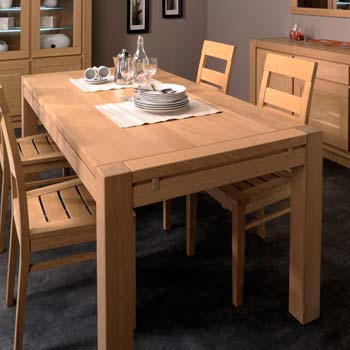 Furniture123 Oran Solid Oak Rectangular Extending Dining Table