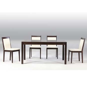 Furniture123 Ori Rectangular Dining Set in Wenge