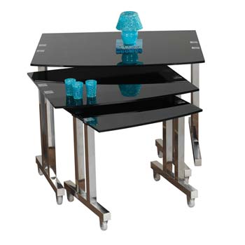 Furniture123 Oriel Nest of Tables with Glass Tops
