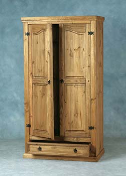 Original Corona Pine 2 Door 1 Drawer Wardrobe