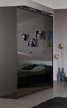 Furniture123 Ormi 3 Door Wardrobe with Grey Tinted Mirrors