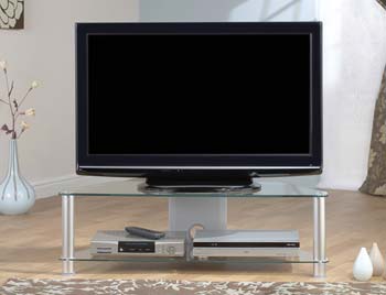 Orson Clear Glass 2 Tier Corner TV Unit OS016 S