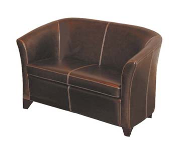 Furniture123 Paleo Leather 2 Seater Tub Sofa