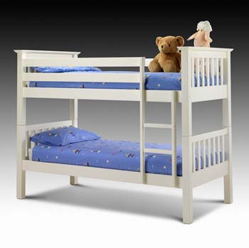 Palma Solid Pine Bunk Bed in White