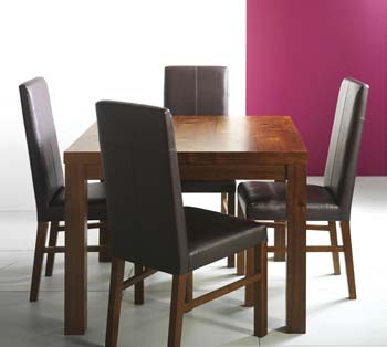 Panache Square Dining Set in Brown