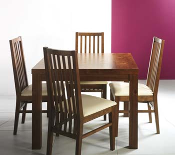 Panache Square Dining Set with Slatted Chairs -