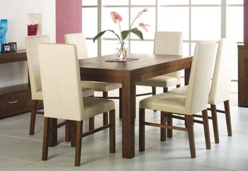 Furniture123 Panama Dining Set with Ivory Chairs