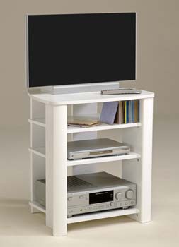 Furniture123 Perla High Gloss Tall TV Unit in White