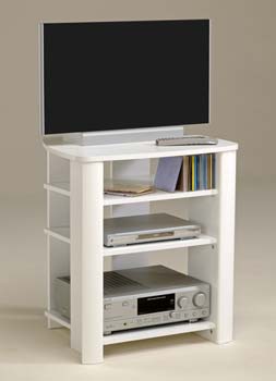 Perla High Gloss Tall TV Unit in White