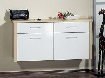 Furniture123 Pia Shoe Cabinet in Maple