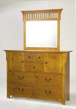 Furniture123 Pine Mission Combination Chest