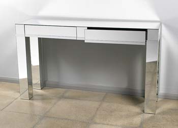 Furniture123 Quartz Glass 2 Drawer Console Table