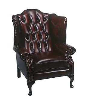 Regency Leather Wing Armchair