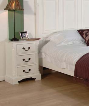 Furniture123 Regency White 3 Drawer Bedside Chest