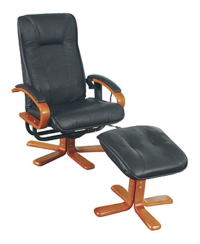 Furniture123 Relaxation Swivel Recliner with Footstool- Massage & Heat Pad (F6055)