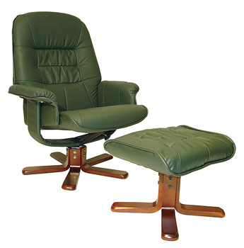 Furniture123 Relaxation Swivel Recliner with Free Footstool (F6027)