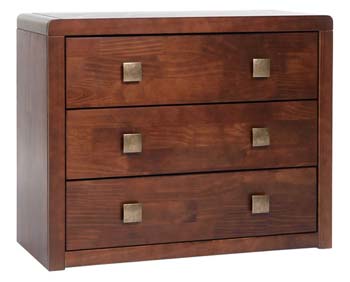 Furniture123 Reya Dark Stain Solid Pine 3 Drawer Chest