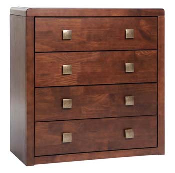 Furniture123 Reya Dark Stain Solid Pine 4 Drawer Chest