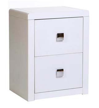 Furniture123 Reya White 2 Drawer Bedside Chest