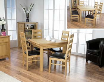 Furniture123 Rhode Oak Draw Leaf Dining Set - FREE NEXT DAY