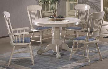 Furniture123 Richmona White Single Pedestal Dining Set