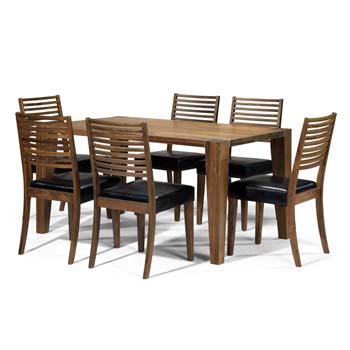 Furniture123 Richmond Solid Walnut Rectangular Dining Set