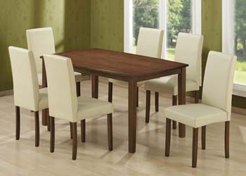 Furniture123 Richmond Walnut Rectangular Dining Set - FREE