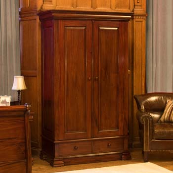 Furniture123 Rococa Solid Mahogany 2 Door 2 Drawer Wardrobe -