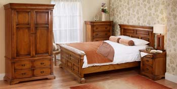 Romano Bedroom Set with Wardrobe in Antique Oak