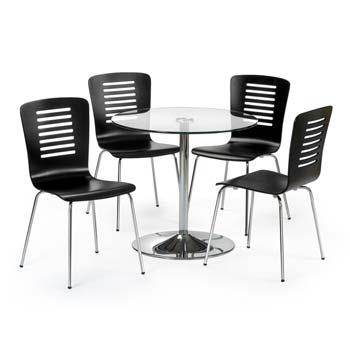 Furniture123 Rubic Round Dining Set with Glass Top