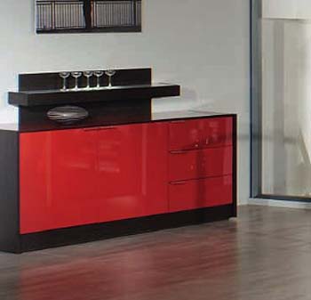 Furniture123 Rubin Sideboard in Wenge and Red