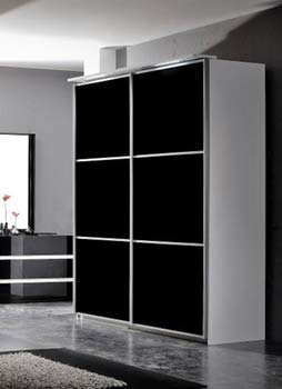 Furniture123 Rubin Wardrobe in Black and White