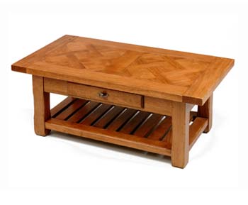 Furniture123 Rustic Mango 1 Drawer Rectangular Coffee Table
