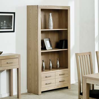 Furniture123 Safara Solid Wood 4 Drawer 2 Shelf Bookcase