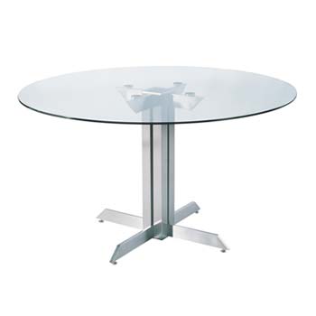 Furniture123 Santo Round Glass Dining Table