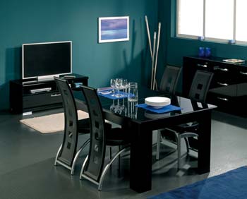 Furniture123 Scorpio Black Extending Dining Table