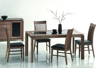 Furniture123 Serena Walnut Dining Set - FREE NEXT DAY DELIVERY