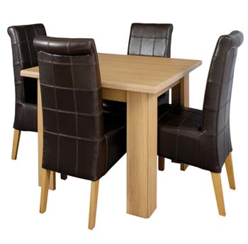 Furniture123 Severn Square Dining Set with Upholstered Chairs