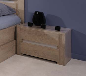 Furniture123 Shada 2 Drawer Bedside Chest in Ash Oak