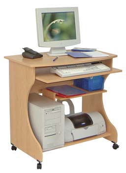 Furniture123 Shaped PC Trolley Desk