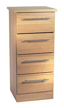 Furniture123 Sherwood Oak Narrow 4 Drawer Chest