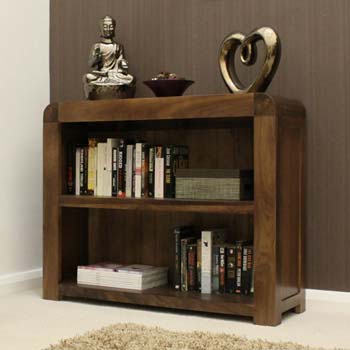 Furniture123 Shyra Solid Walnut 2 Shelf Bookcase