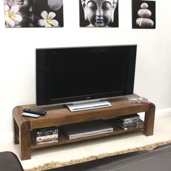 Furniture123 Shyra Solid Walnut Widescreen TV Unit
